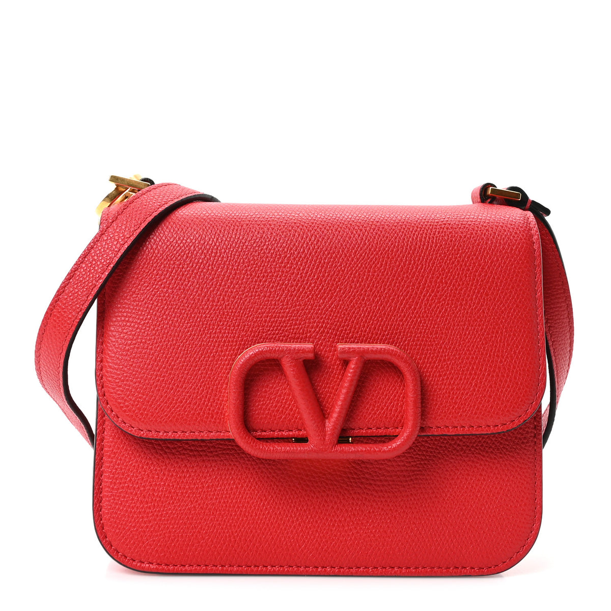 Valentino Garavani Grained Calfskin Small VSling Shoulder Bag Red 1 of 9