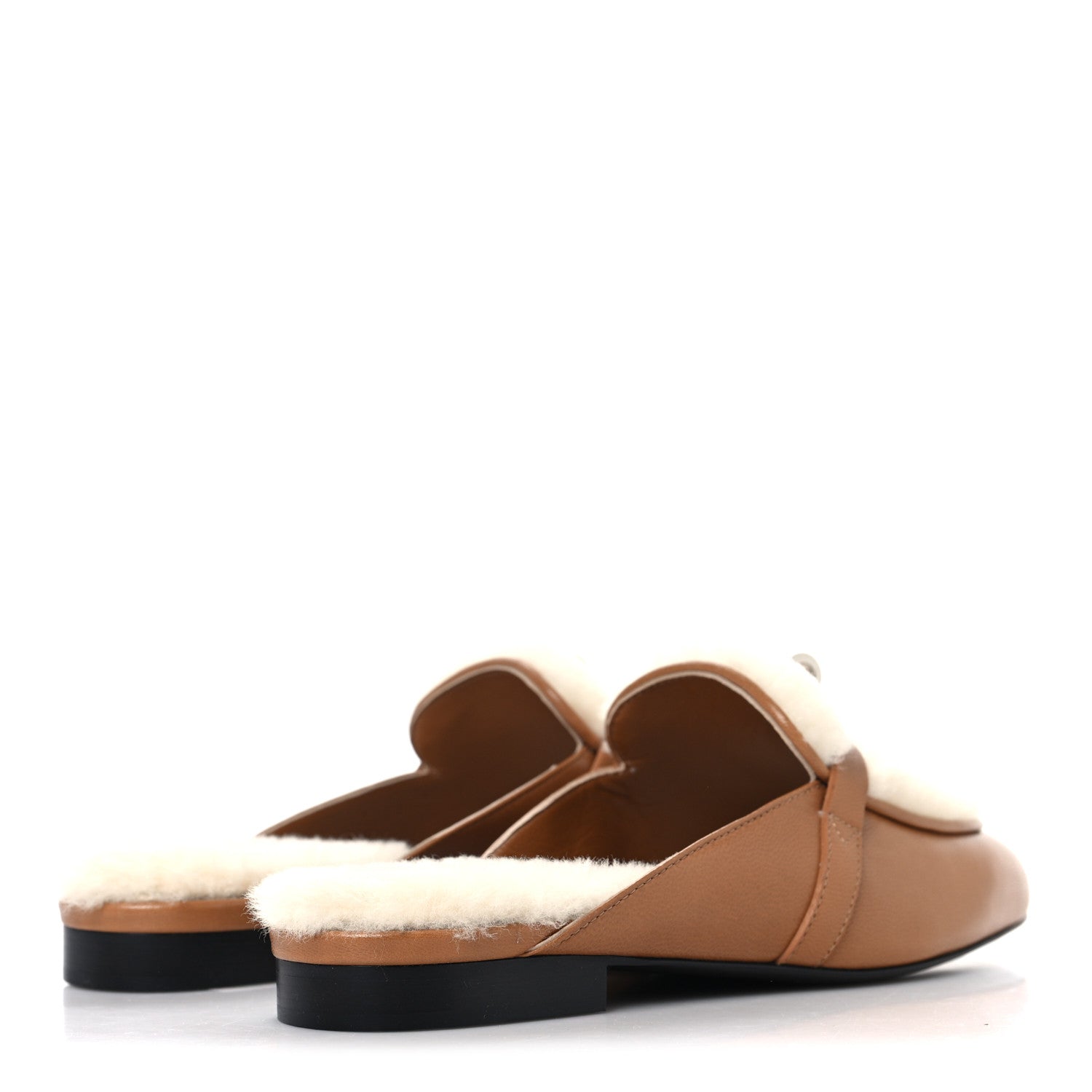 Hermes Goatskin Shearling Womens Oz Mules 36 Naturel Ecru 1794858