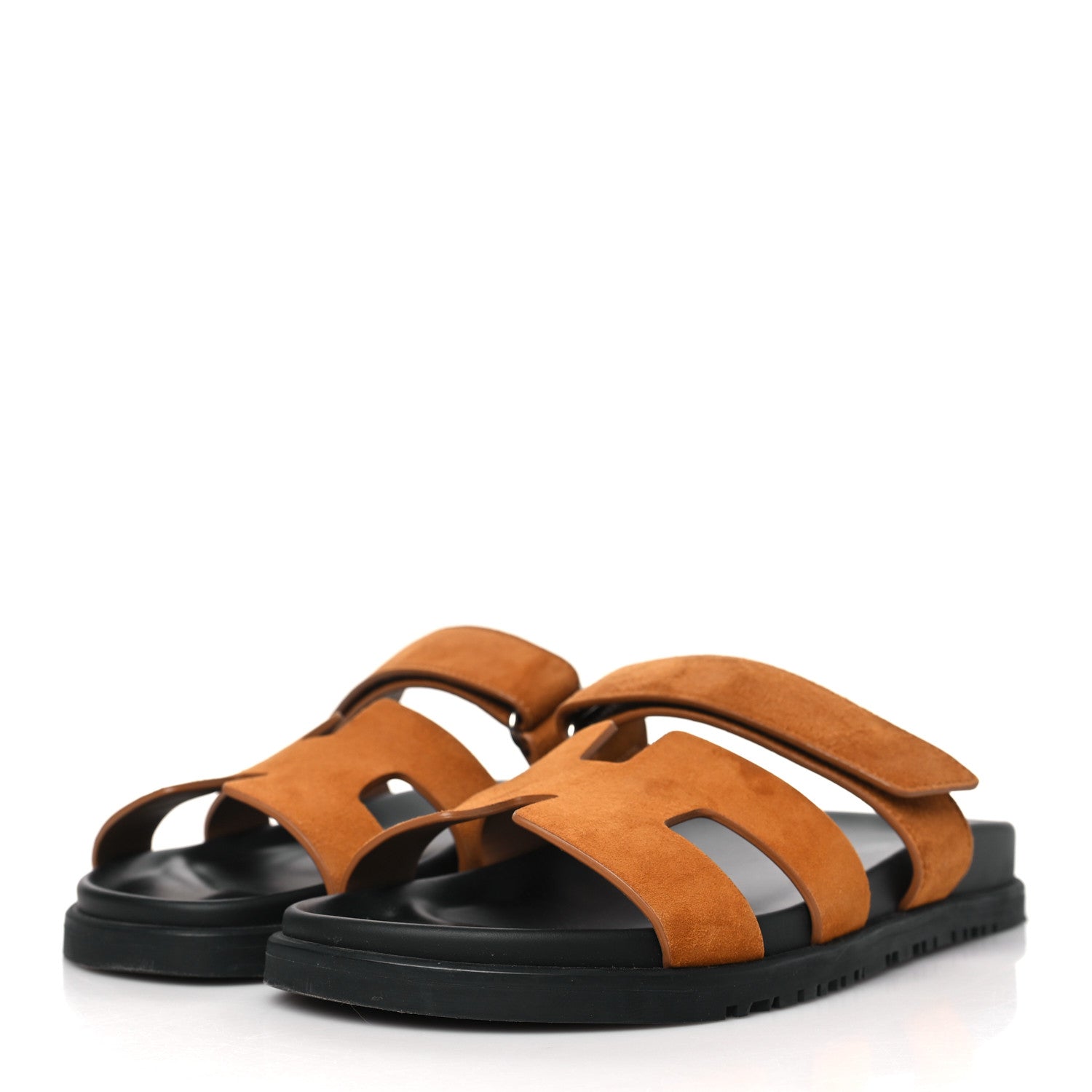 Hermes Suede Goatskin Womens Chypre Sandals 38.5 38.5 Naturel 3 of 9
