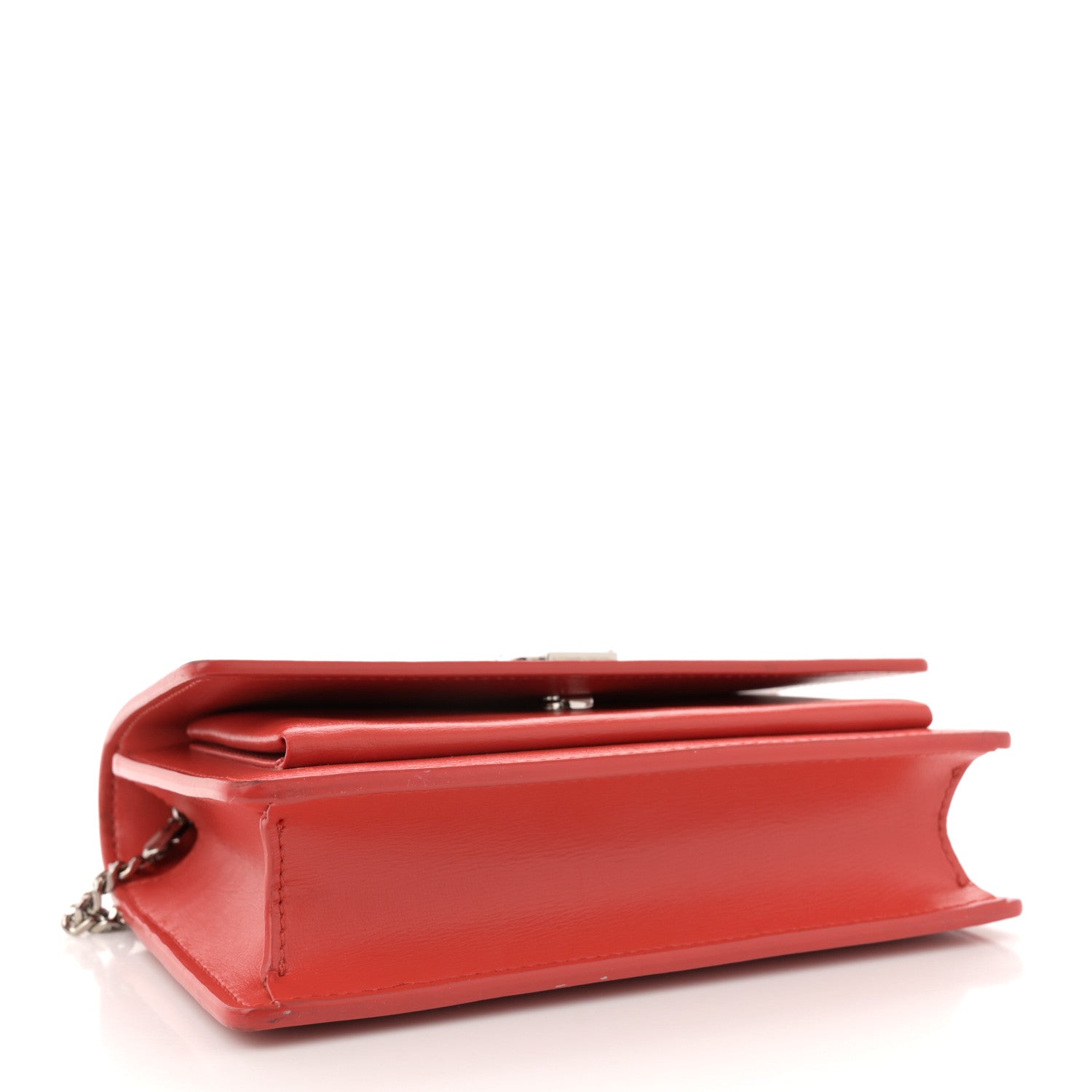 Saint Laurent Calfskin Monogram Sunset Chain Wallet Rosso 4 of 13