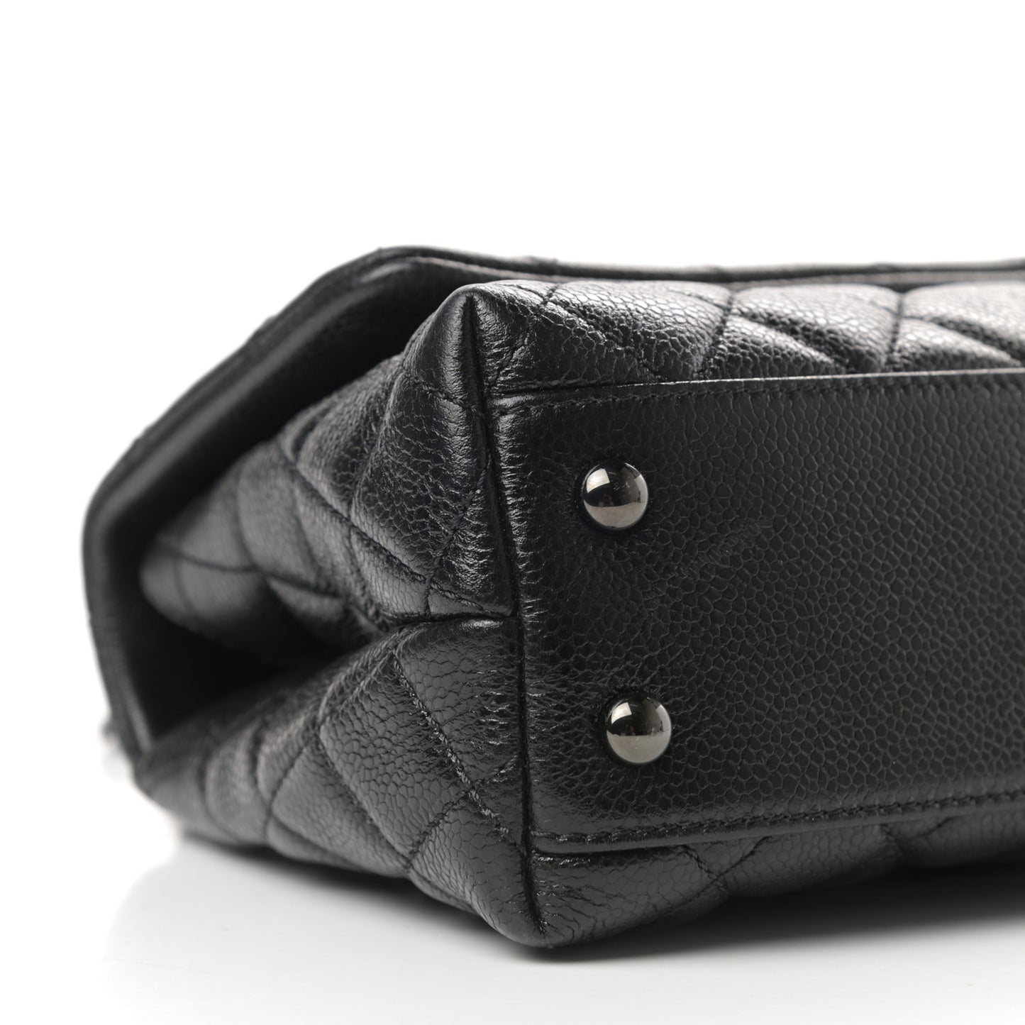 Caviar Quilted Mini Coco Handle Flap So Black