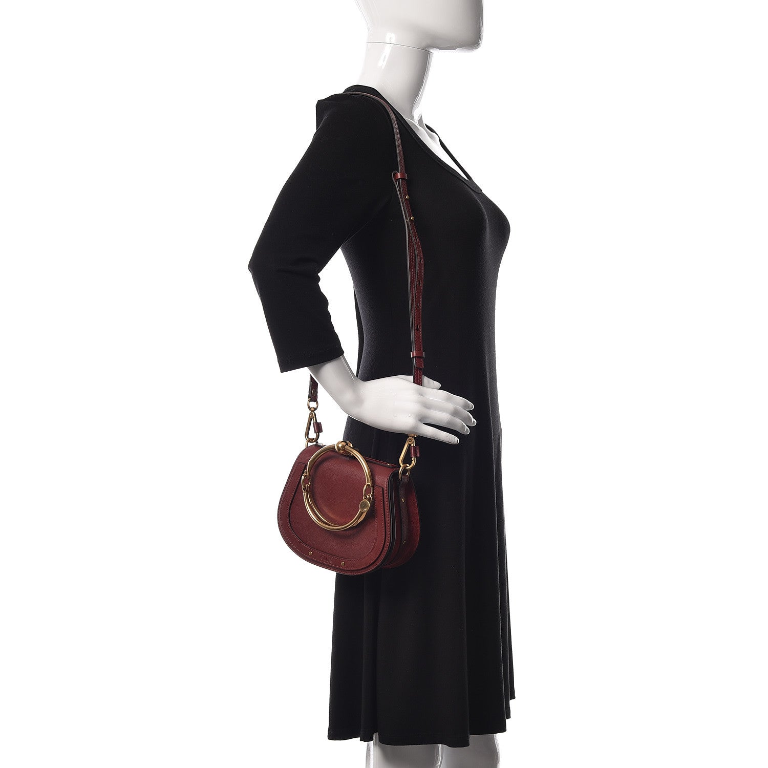 Chloe Calfskin Small Nile Bracelet Bag Sienna Red 2 of 10