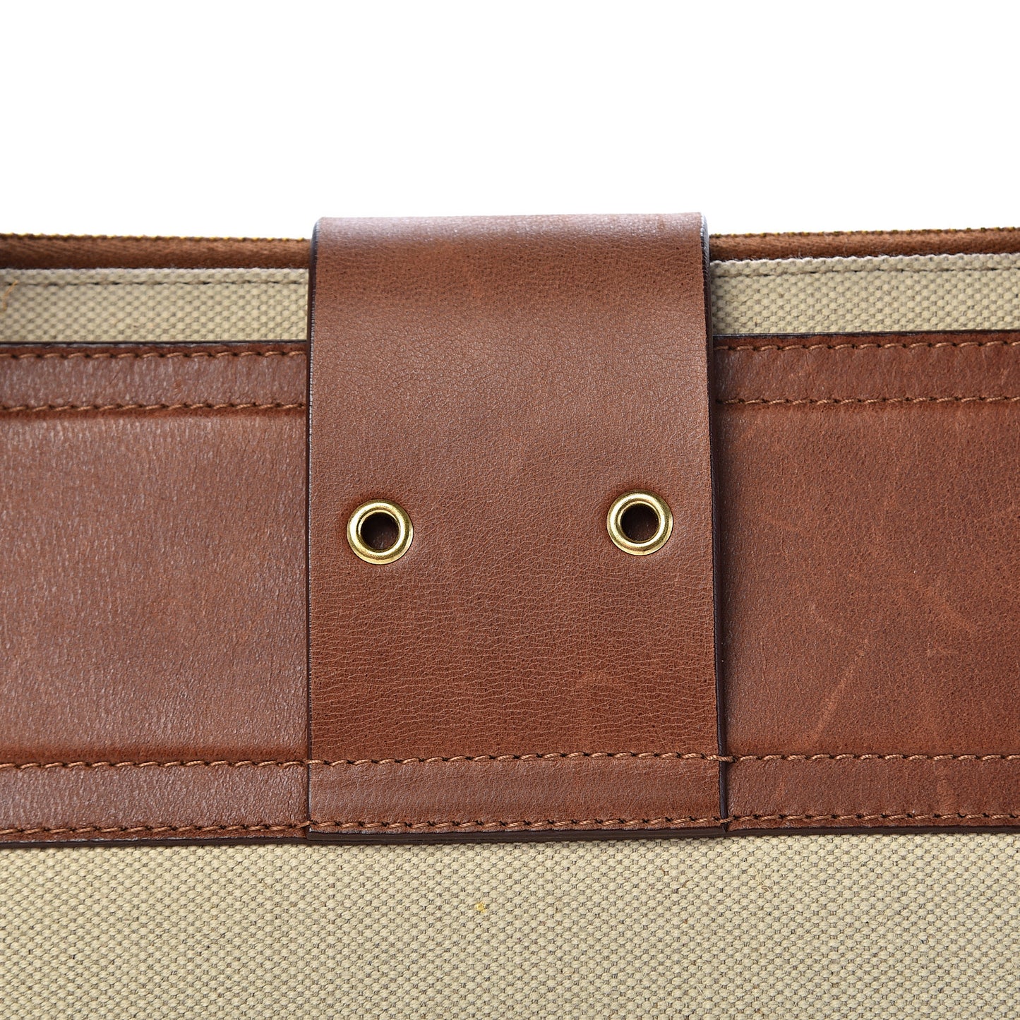Canvas Calfskin Street Chic Tote Brown