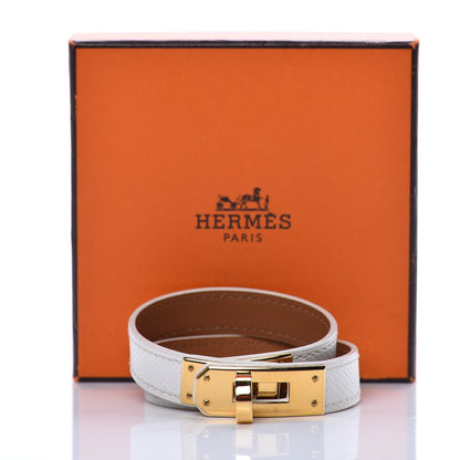 Hermes Epsom Kelly Double Tour Bracelet XS White 7 of 7