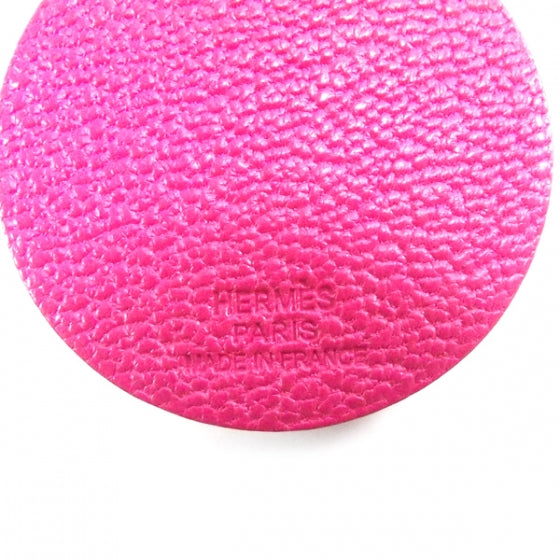 Hermes Chevre Mysore Pig Key Chain Pink Rose Shocking 4 of 4