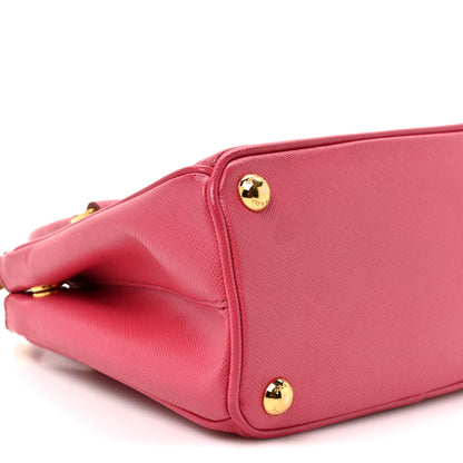 Prada Saffiano Lux Micro Galleria Double Zip Tote Fuxia 8 of 8