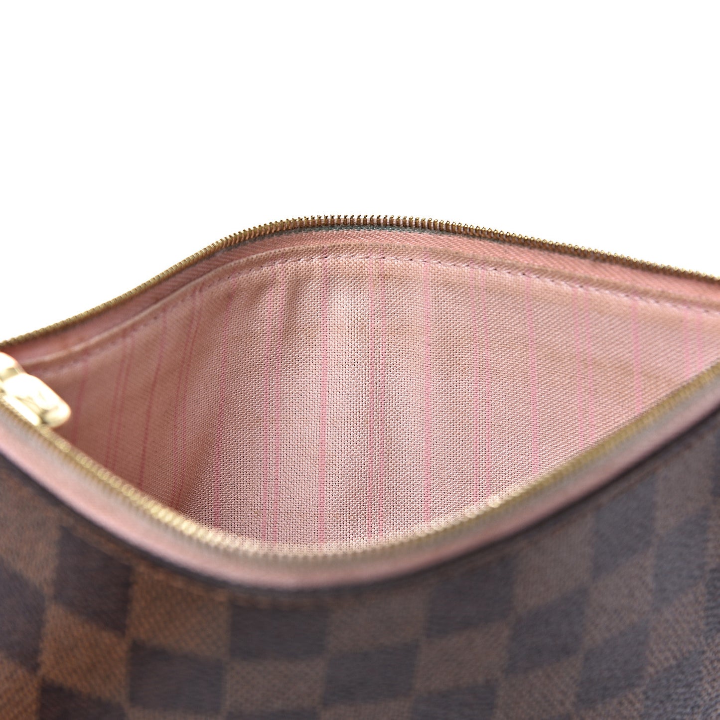 Damier Ebene Neverfull MM GM Pochette Rose Ballerine