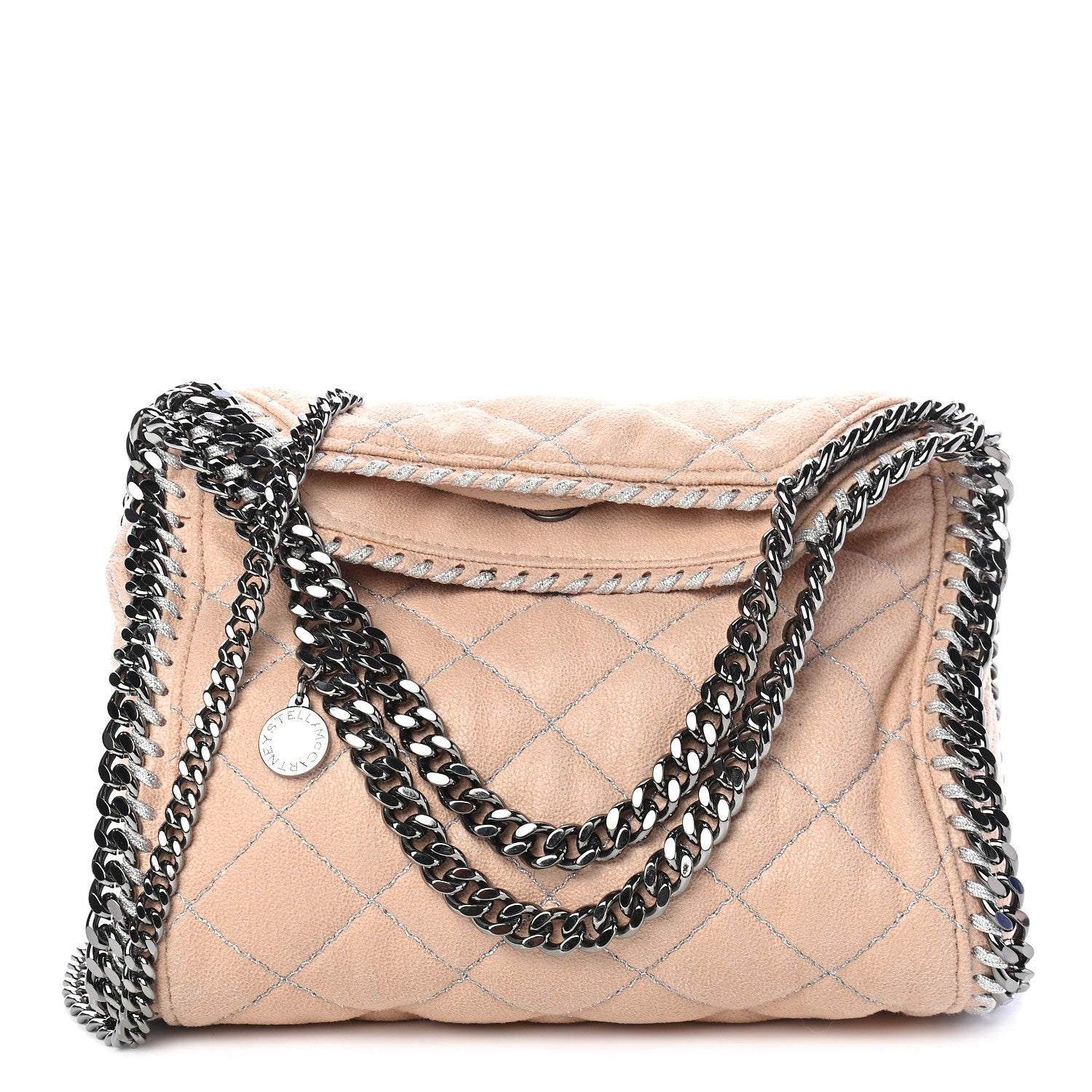 Stella McCartney Shaggy Deer Quilted Mini Falabella Fold Over Tote Powder 1 of 10