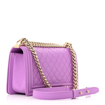 Chanel Caviar Quilted Medium Boy Flap Purple 3 of 15