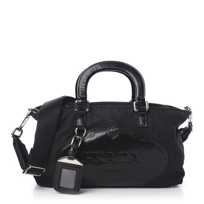 Prada Tessuto Nylon Spazzolato Logo Tote Black 1 of 11