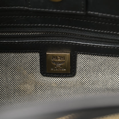 MCM Visetos Small Kathy Double Zip Tote Cognac Black 6 of 13