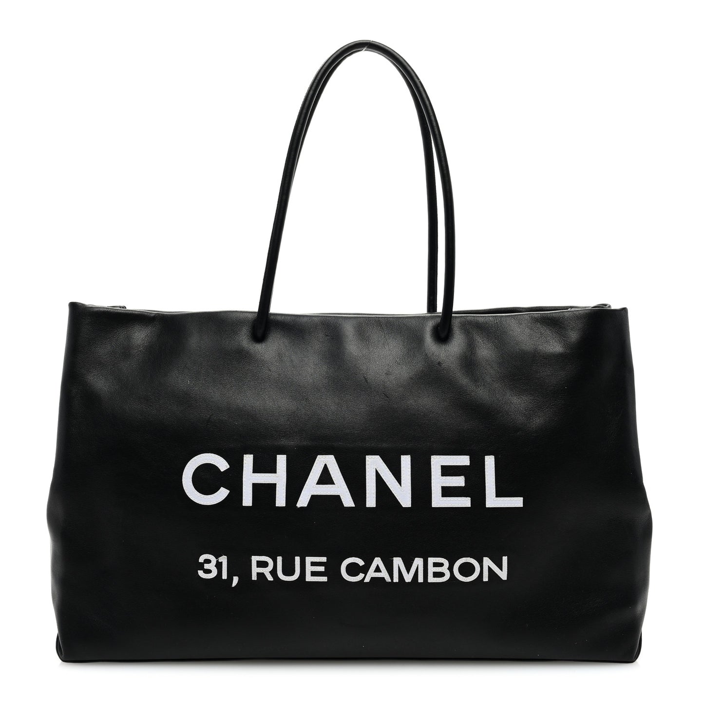 Calfskin Large Essential 31 Rue Cambon Tote Black