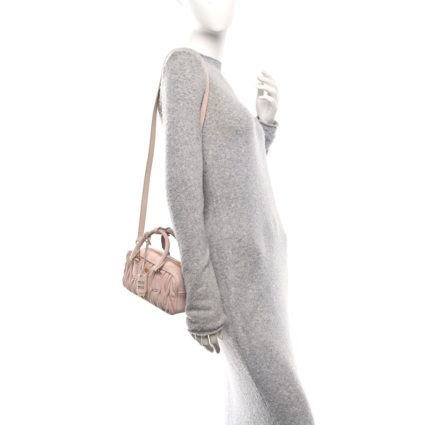 Suede Matelasse Regular Arcadie Top Handle Bag Pesco