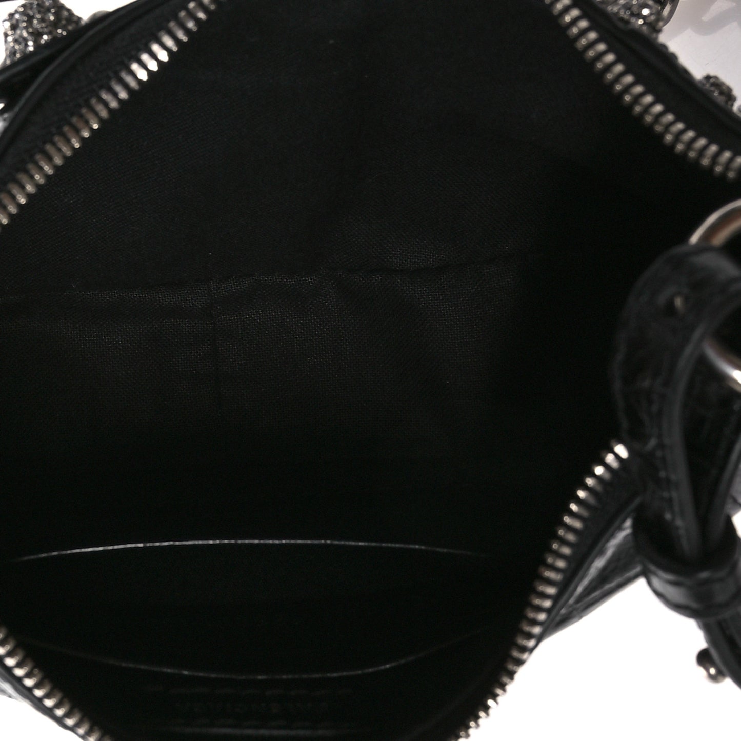 Extra Supple Calfskin Crocodile Embossed Crystal Le Cagole Mini Purse With Chain Black