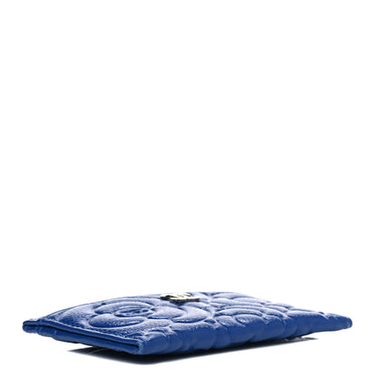 Chanel Caviar Camellia Embossed Card Holder Blue 3 of 4