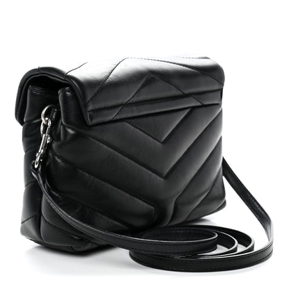 Saint Laurent Calfskin Y Quilted Monogram Toy Loulou Crossbody Bag Black 3 of 12