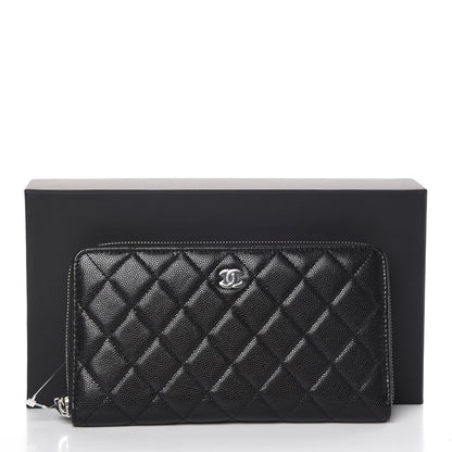 Chanel Caviar Quilted Large Zip Around Organizer Wallet Black 11 of 11
