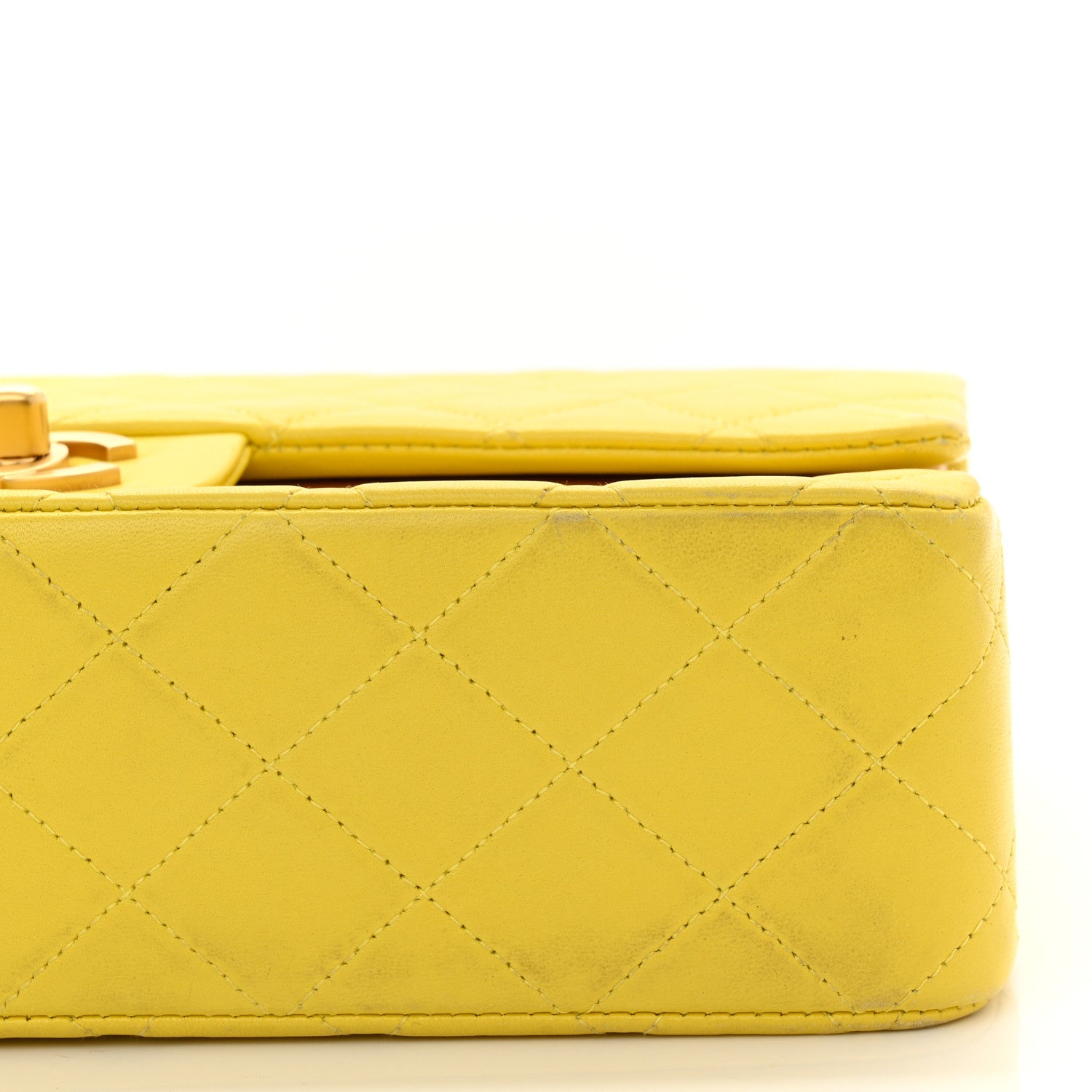 Chanel Lambskin Quilted Medium Double Flap Yellow Pink 1220011