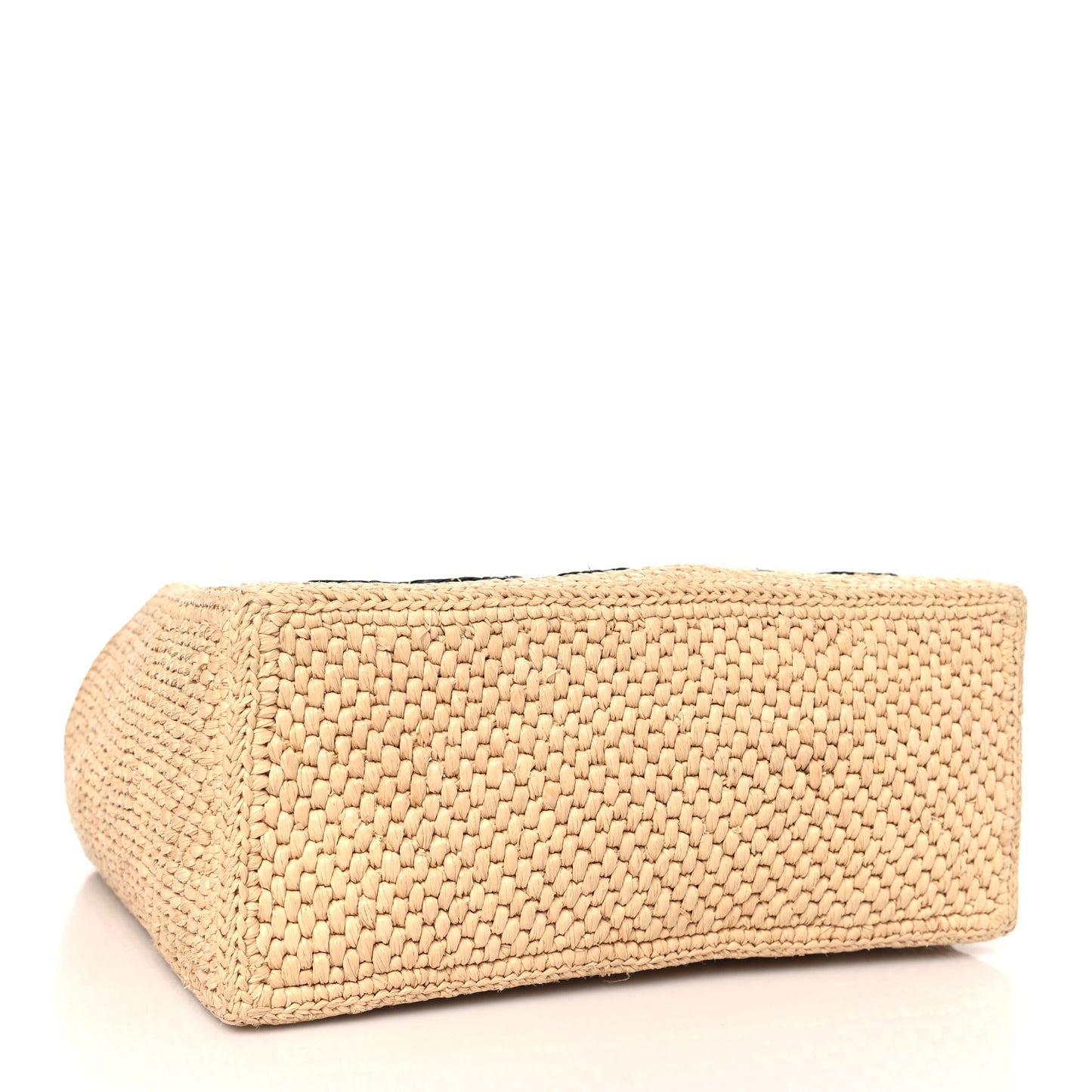 Raffia Small Paula's Ibiza Logo Tote Natural Tan