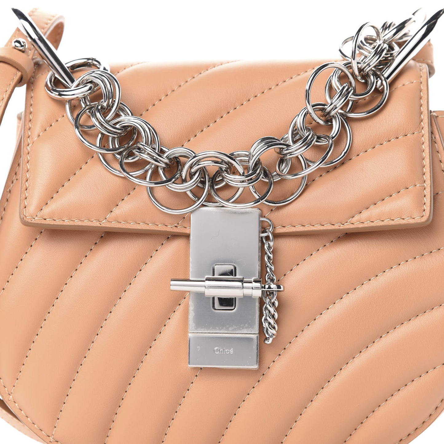 Calfskin Quilted Mini Drew Bijou Shoulder Bag Blushy Pink