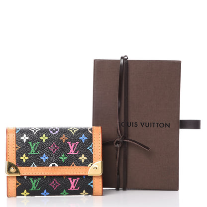 Louis Vuitton Monogram Multicolor Porte-Monnaie Plat Coin Purse Black 7 of 7