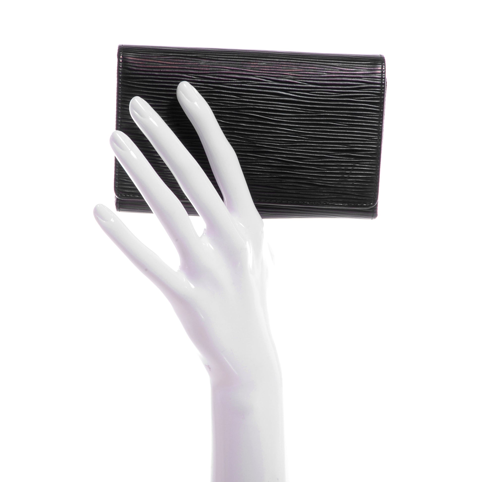 Louis Vuitton Epi Porte-Monnaie Billets Tresor Wallet Black 2 of 7