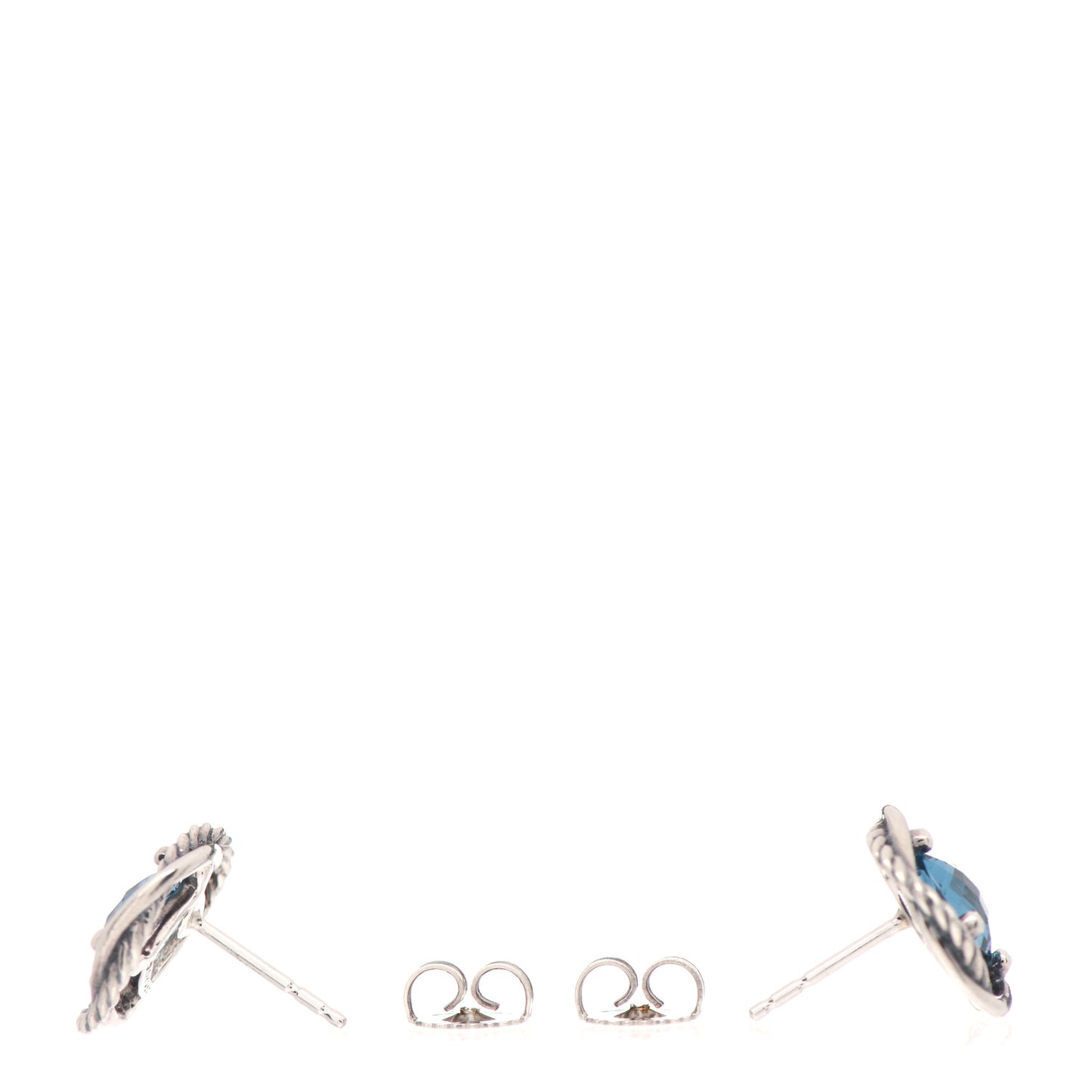 Sterling Silver Hampton Blue Topaz 7mm Infinity Earrings