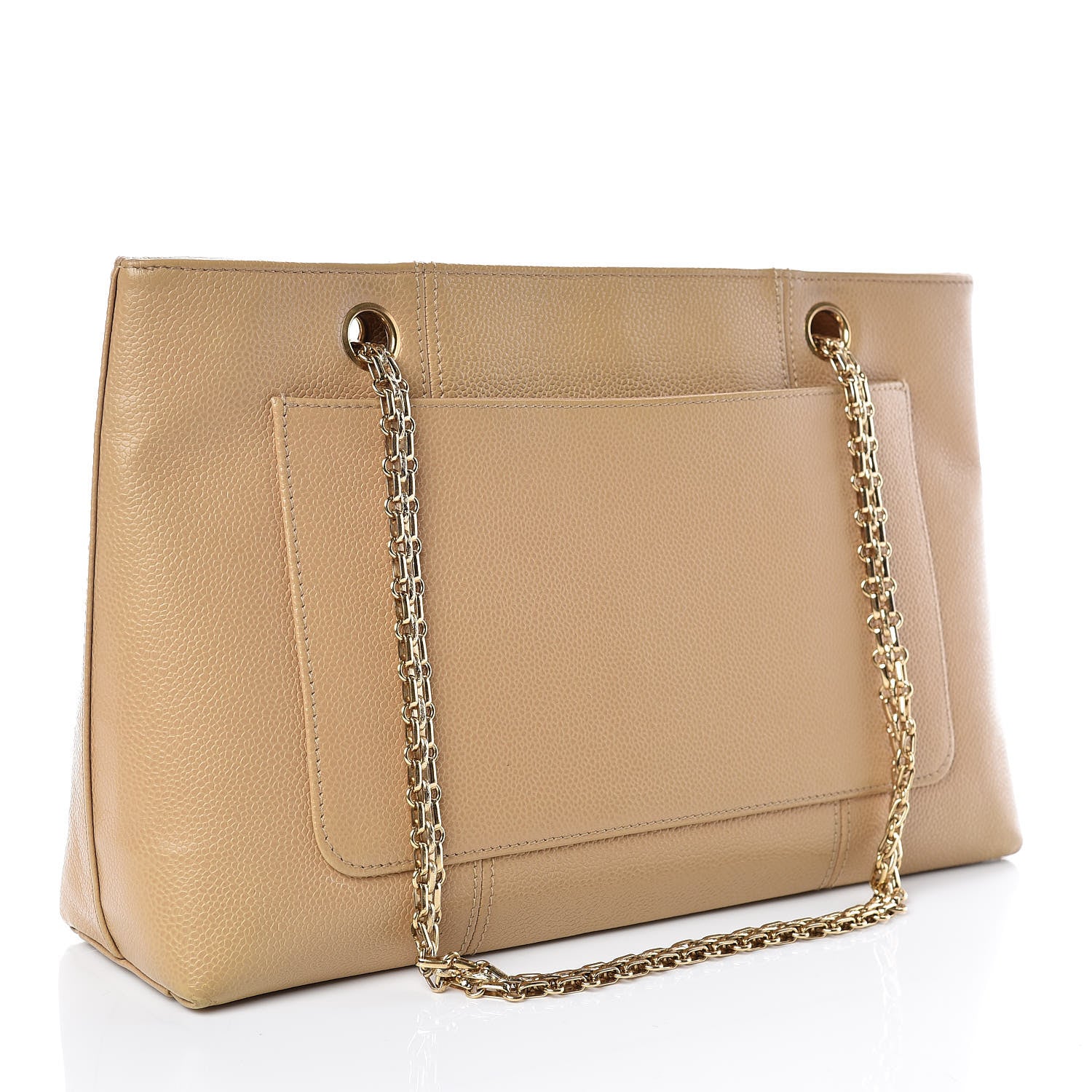 Chanel Caviar CC Shoulder Bag Beige 3 of 11