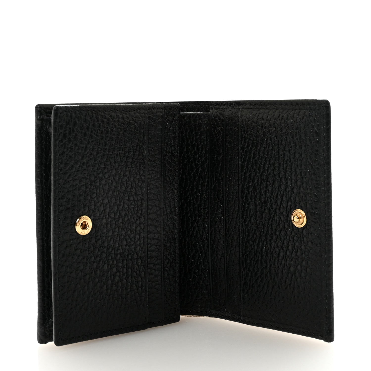 Gucci Pebbled Calfskin GG Marmont Card Case Black 5 of 7
