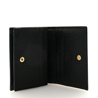 Gucci Pebbled Calfskin GG Marmont Card Case Black 5 of 7