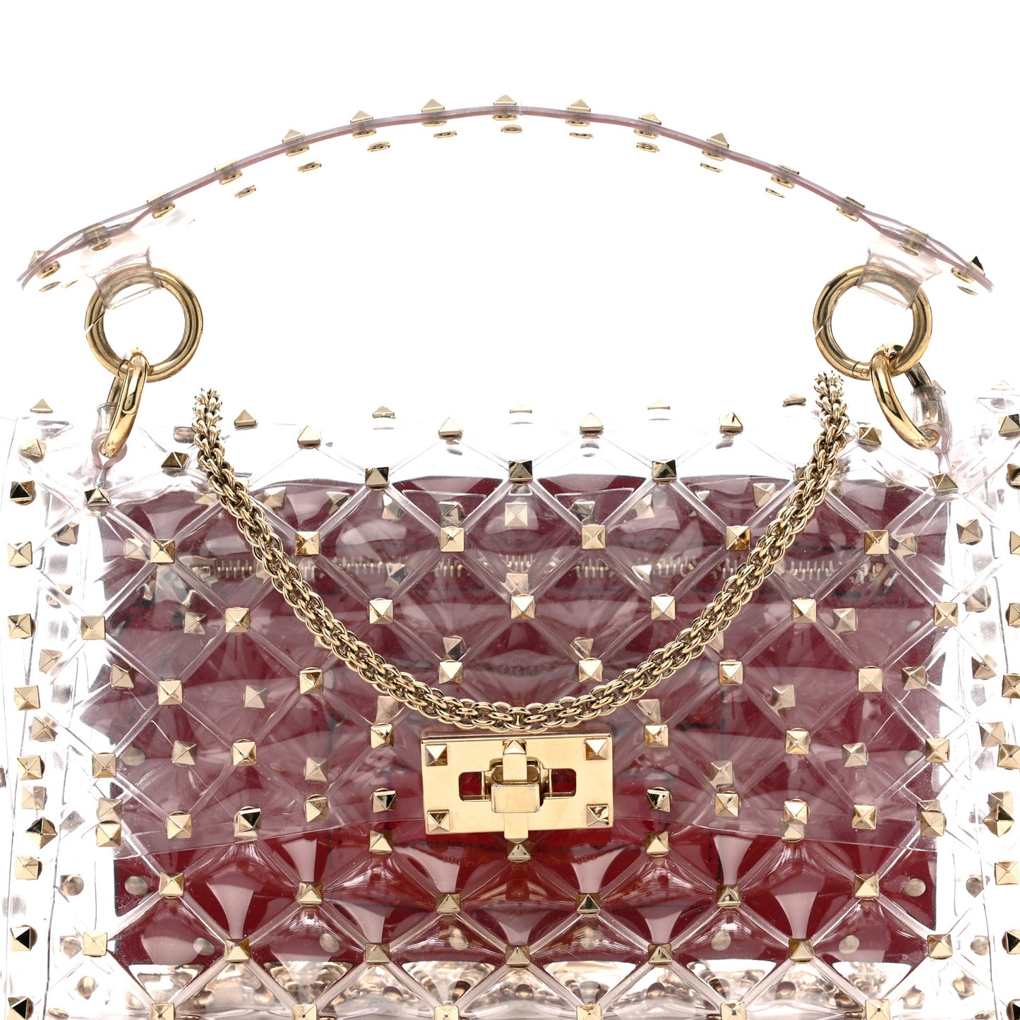 PVC Medium Rockstud Spike Shoulder Bag