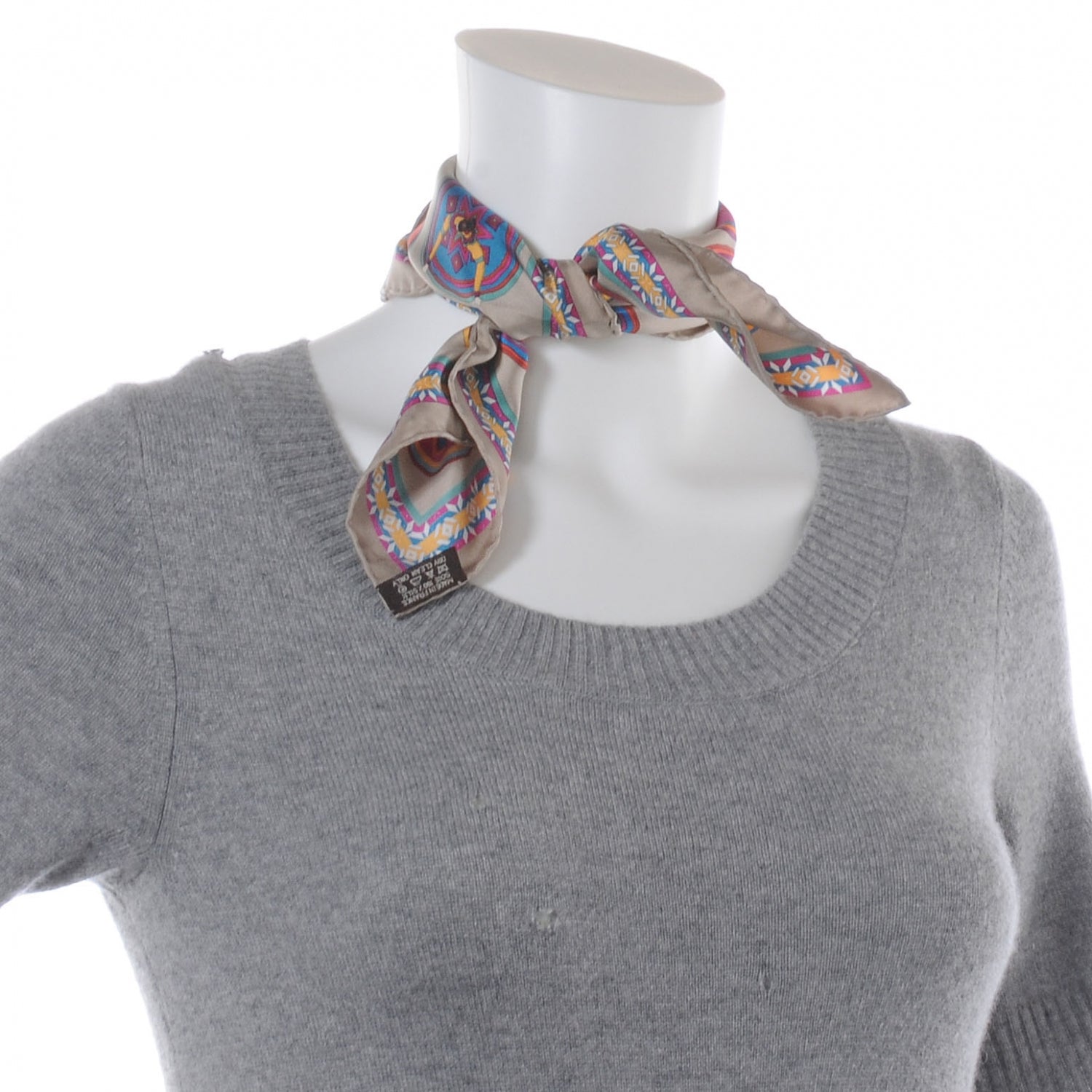 Hermes Silk Belles du Mexique Pocket Square Scarf 5 of 6