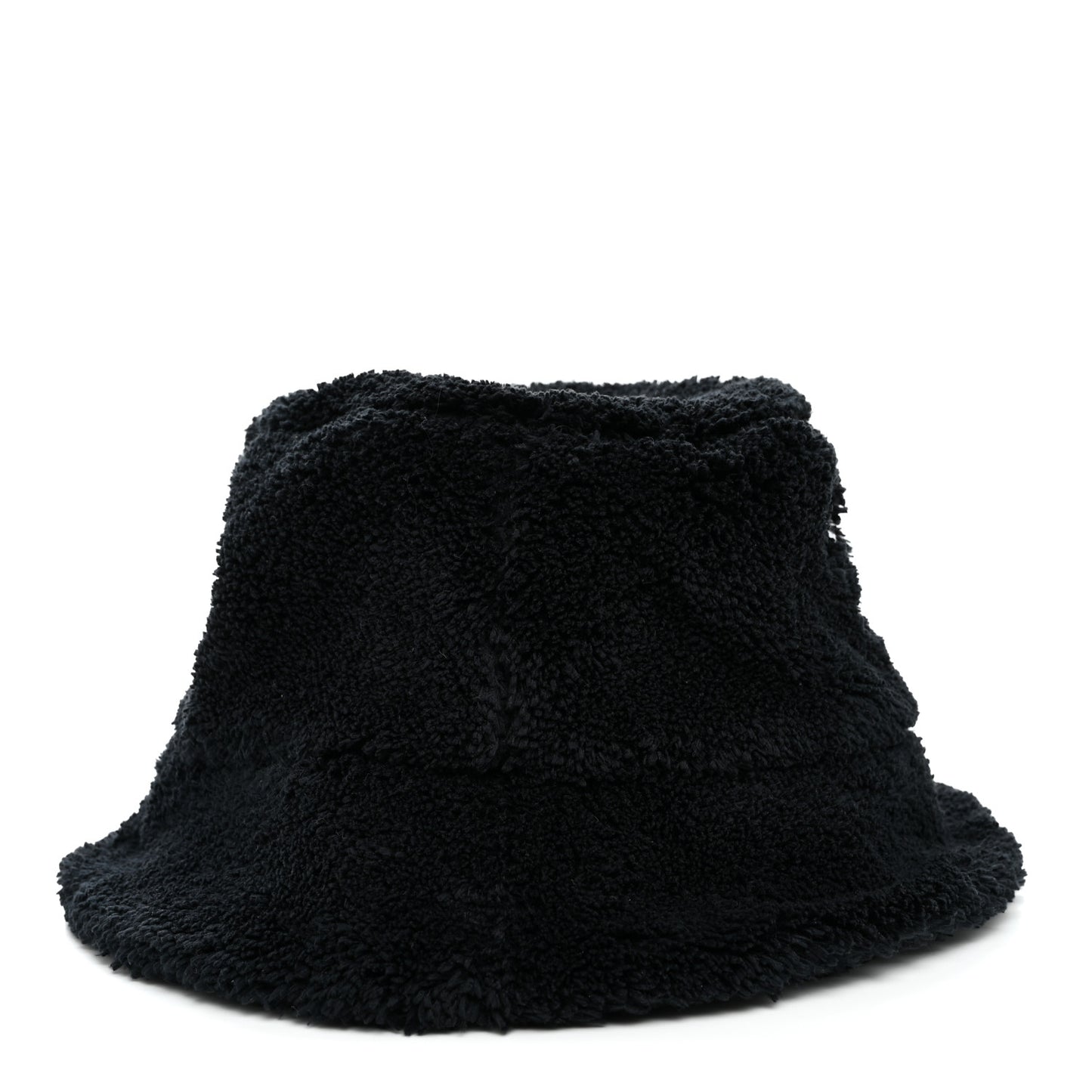 Terry Cloth Logo Embroidered Womens Bucket Hat S Black White