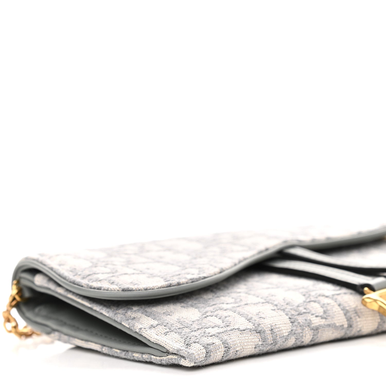 Christian Dior Oblique Saddle Chain Long Wallet Grey 9 of 10