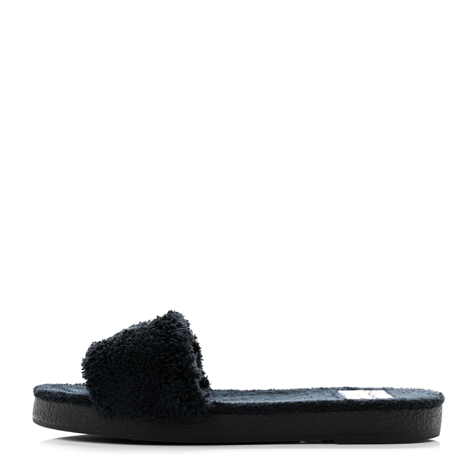 Chanel Terry CC Flat Mules Sandals 38 Black 1 of 9