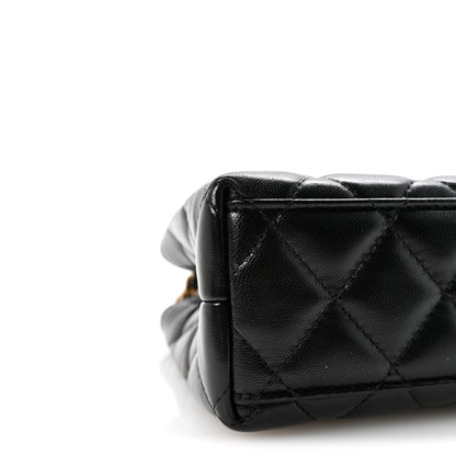 Chanel Shiny Aged Calfskin Quilted Nano Kelly Shopper Black 9 of 11