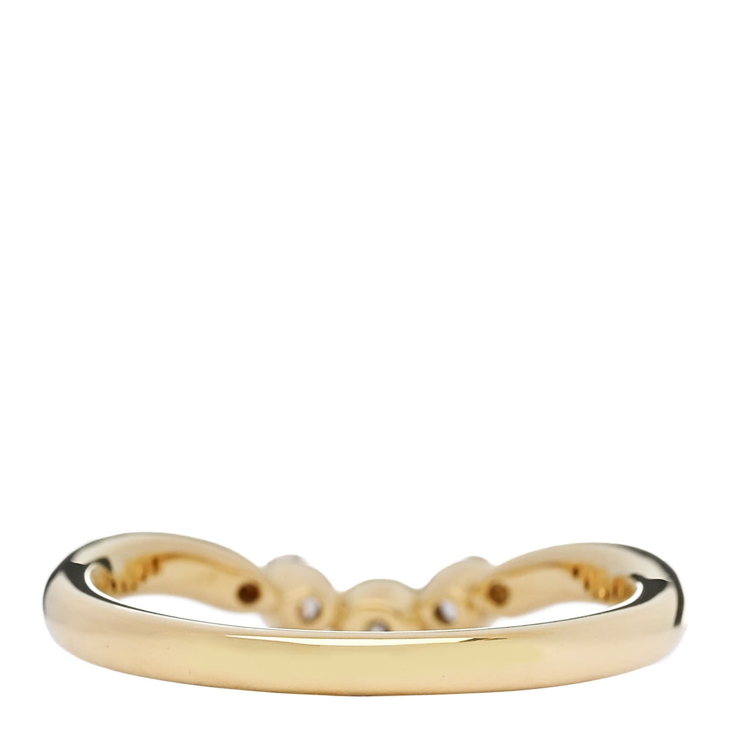 18K Yellow Gold Diamond .30ctw Curved Band Ring  50 5.25