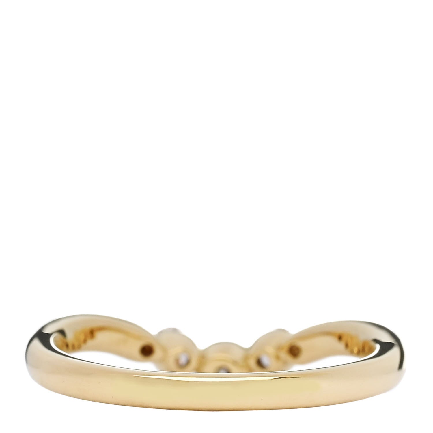 Parker & West by FASHIONPHILE 18K Yellow Gold Diamond .30ctw Curved Band Ring  50 5.25 4 of 9