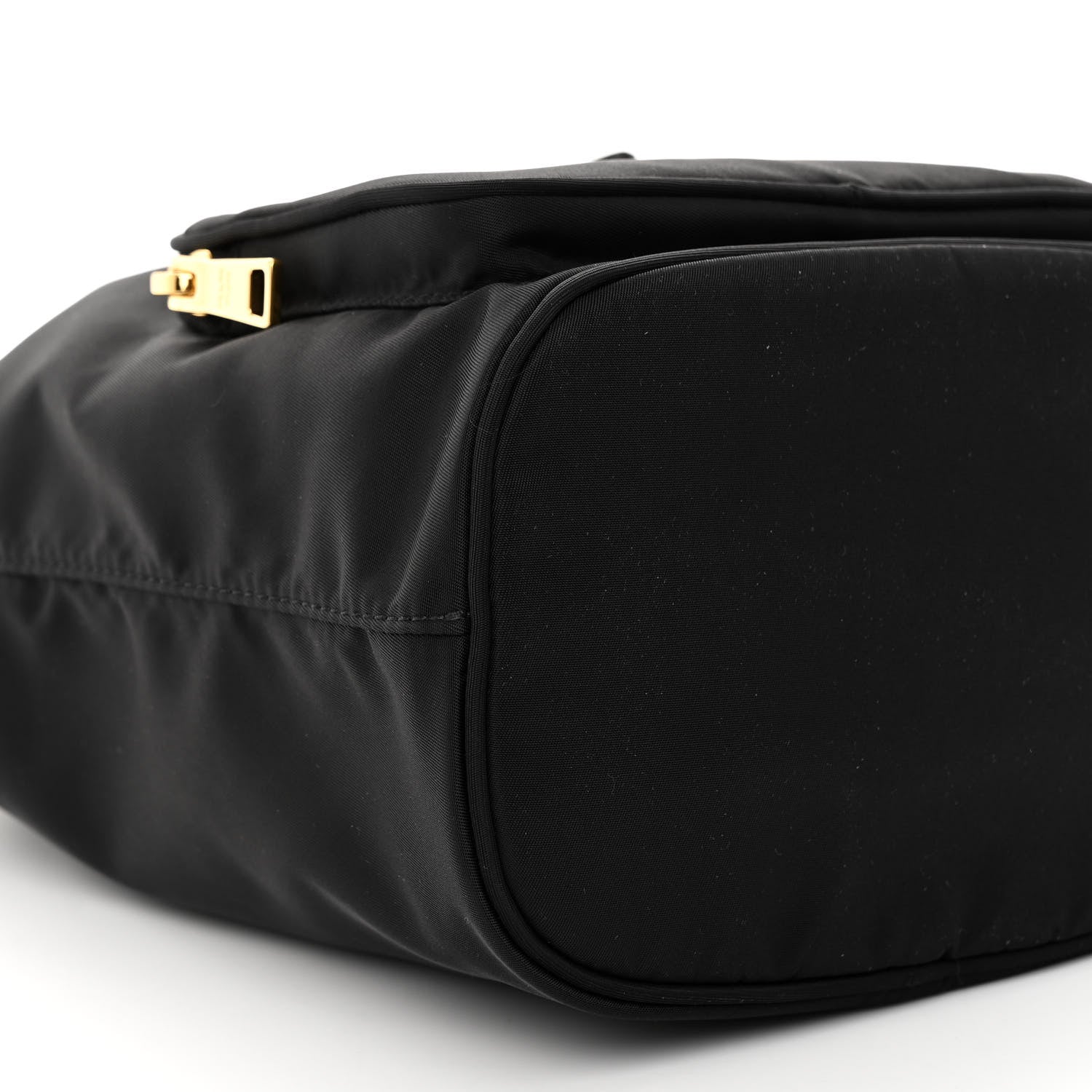 Prada Saffiano Tessuto Nylon Mini Bucket Crossbody Bag Black 8 of 9