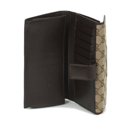 Gucci Monogram Metal Bar Continental Flap Wallet Beige Ebony Dark Brown 8 of 14