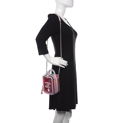Chanel PVC Patent Calfskin Patent Lambskin Vertical Vanity Case Pink 2 of 10
