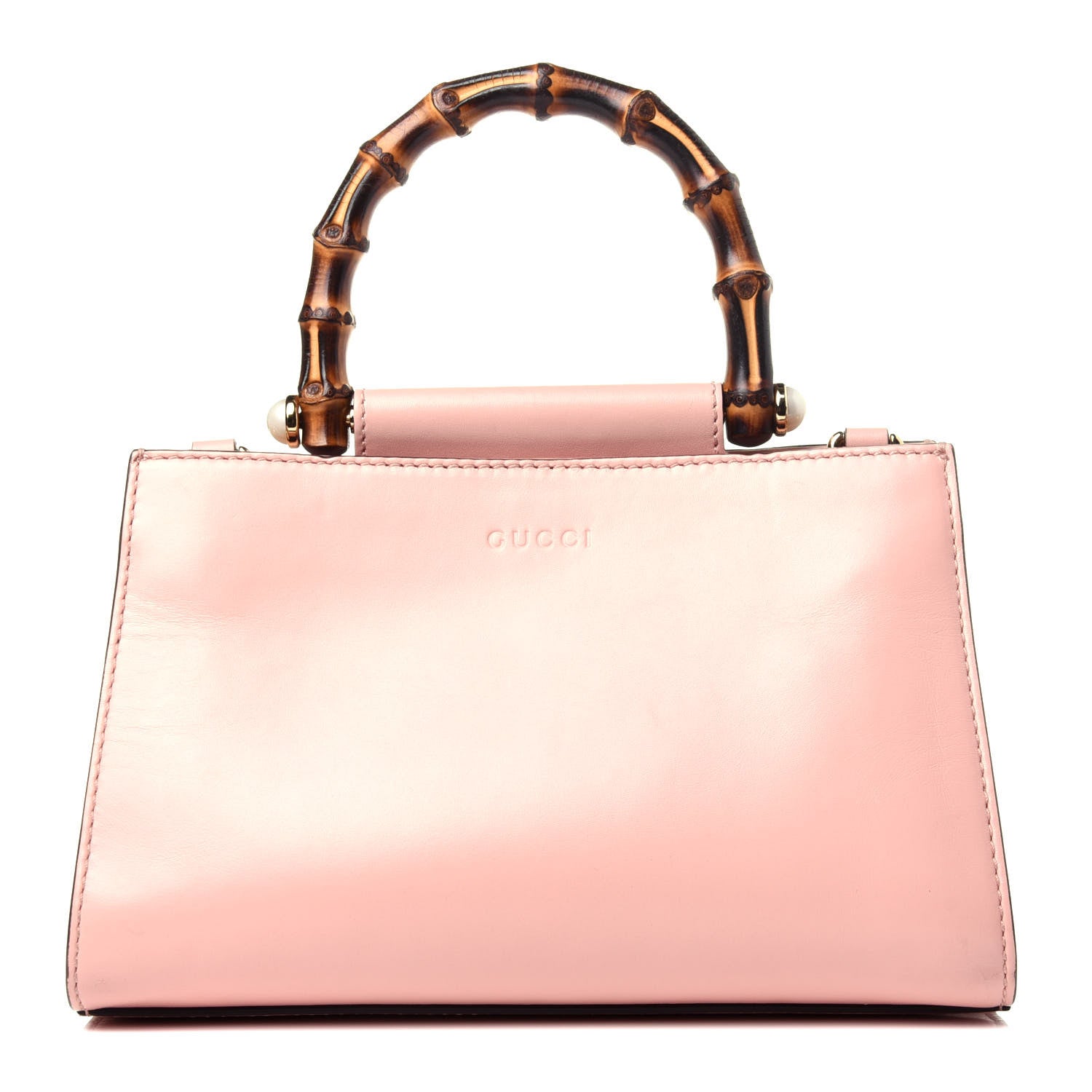 Gucci Nappa Bamboo Web Mini Nymphaea Top Handle Bag Perfect Pink Mystic White 1 of 10