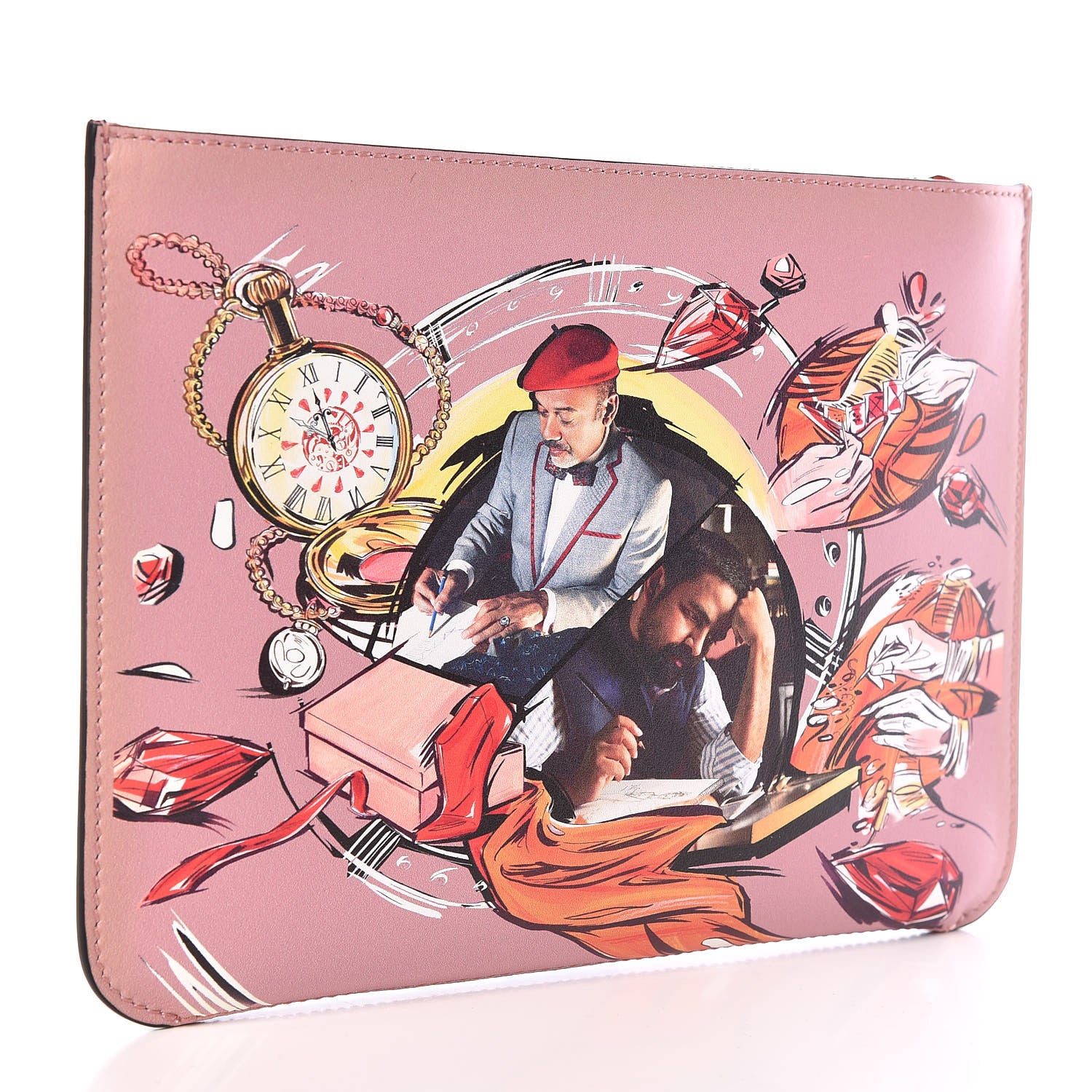Christian Louboutin Calfskin Loubicute Sabyloubi Zip Pouch Multicolor 3 of 9