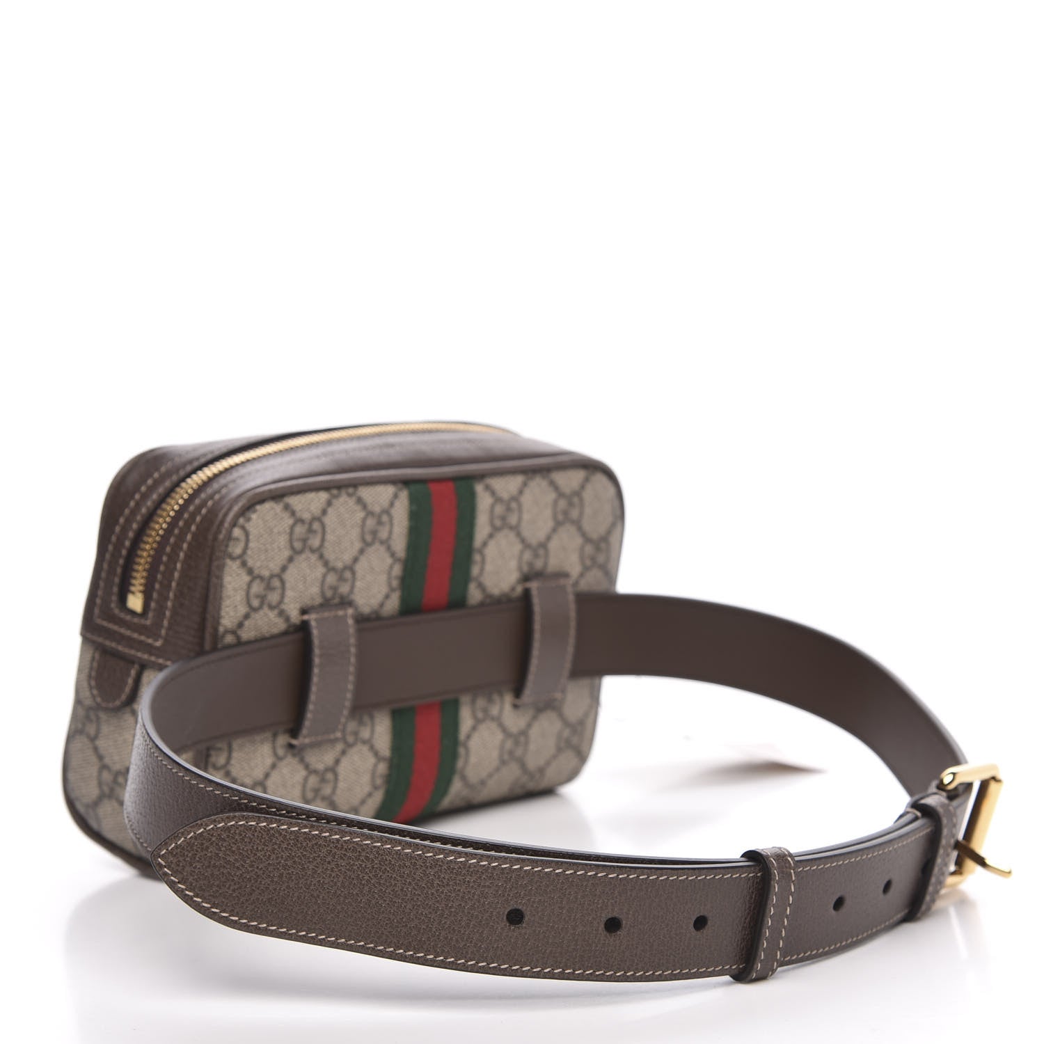 Gucci GG Supreme Monogram Web Small Ophidia Belt Bag 85 34 Dark Brown 3 of 10