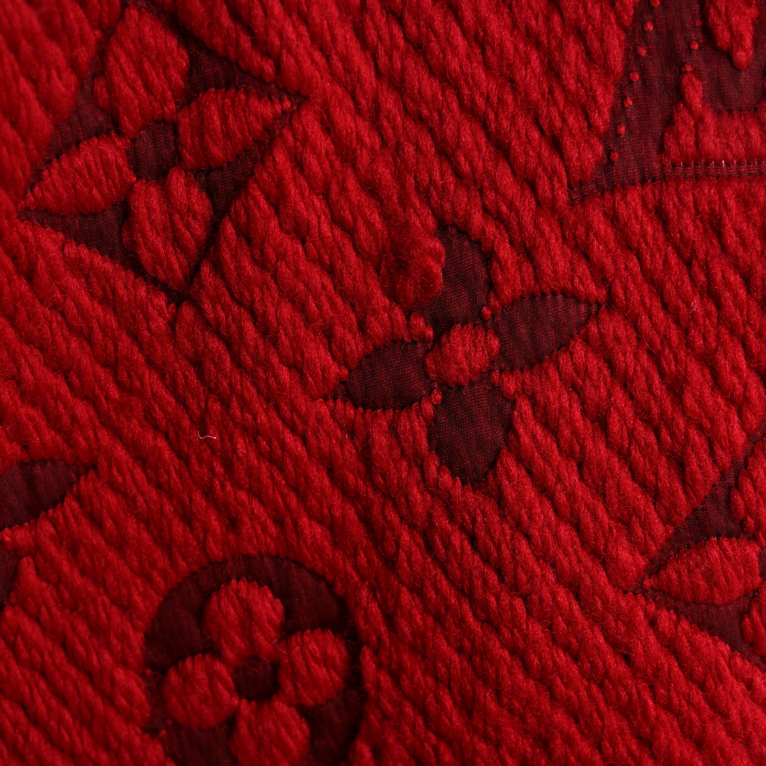 Louis Vuitton Wool Silk Logomania Scarf Rubis 4 of 4