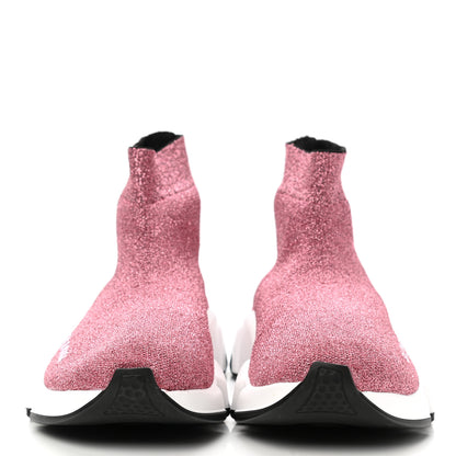 Balenciaga Laminated Knit Bi-Color Sole Womens Speed Sneakers 37 Pink White Black 2 of 9