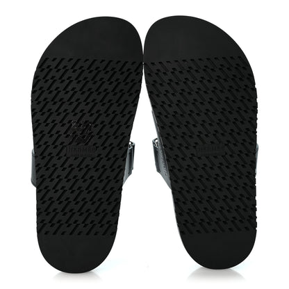 Hermes Calfskin Womens Chypre Sandals 36.5 Black 6 of 10