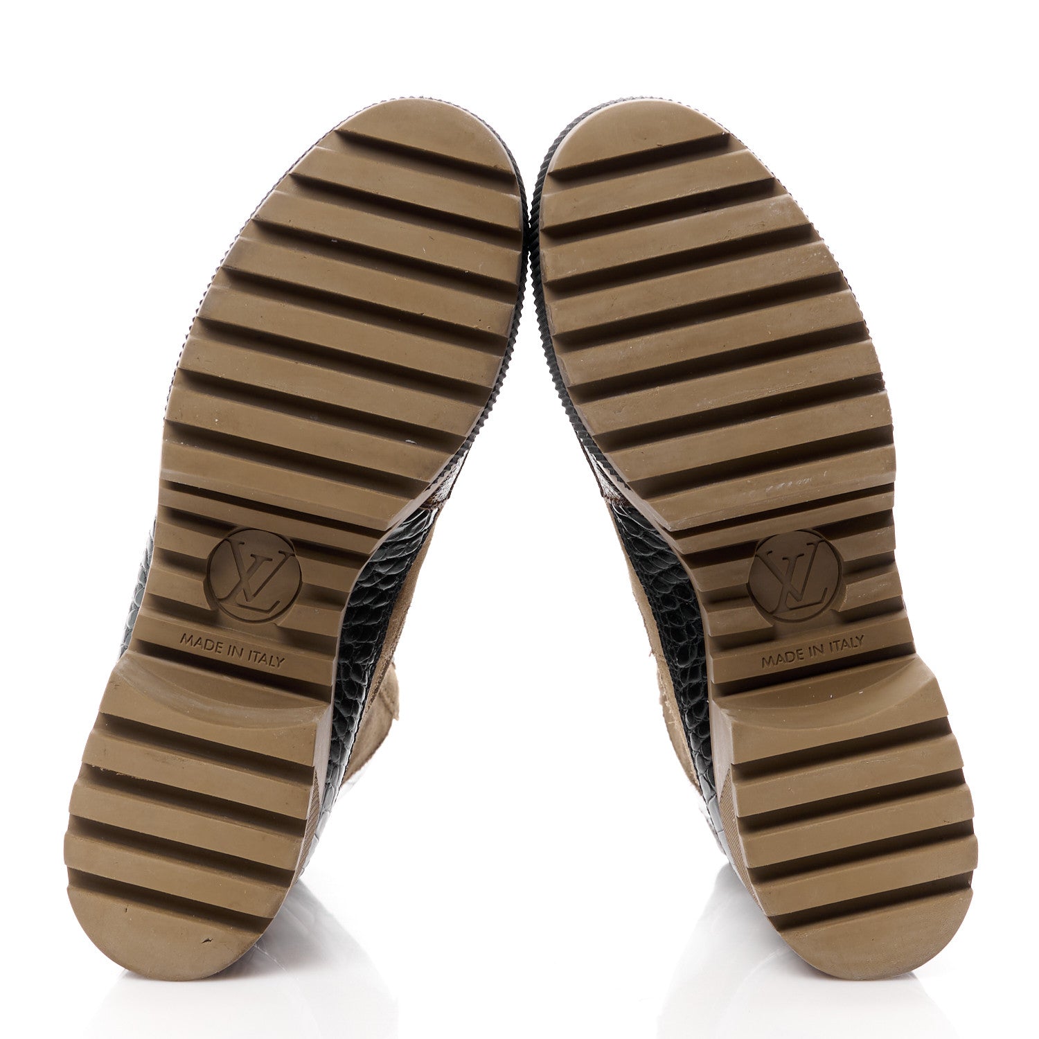 Louis Vuitton Suede Calfskin Monogram Laureate Platform Desert Boots 36 Taupe 5 of 9