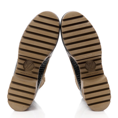 Louis Vuitton Suede Calfskin Monogram Laureate Platform Desert Boots 36 Taupe 5 of 9