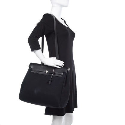 Hermes Toile Vache Calfskin Herbag 39 MM Black 2 of 11